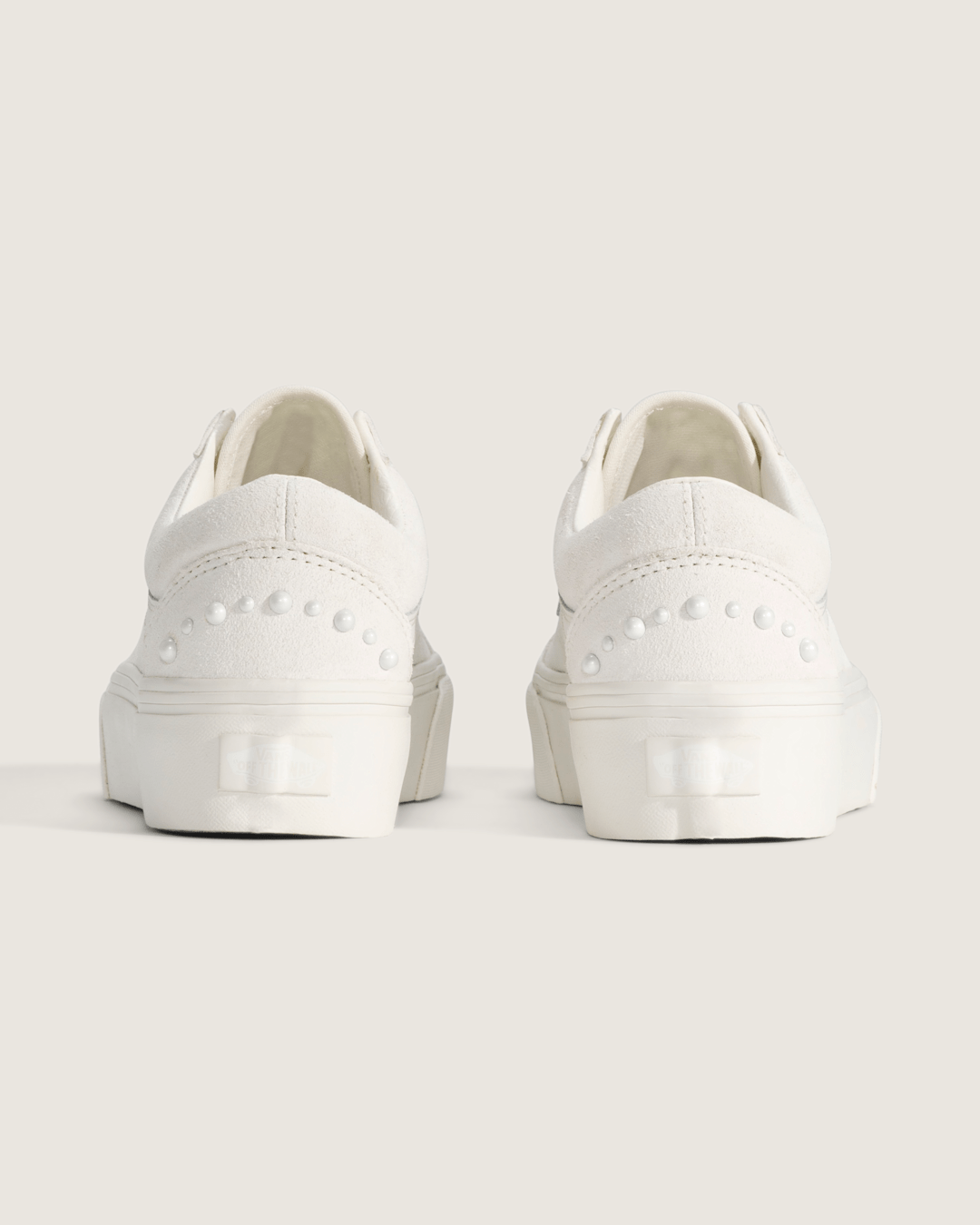 Sale Vans Old Skool Platform Shoe in Marshmallow White