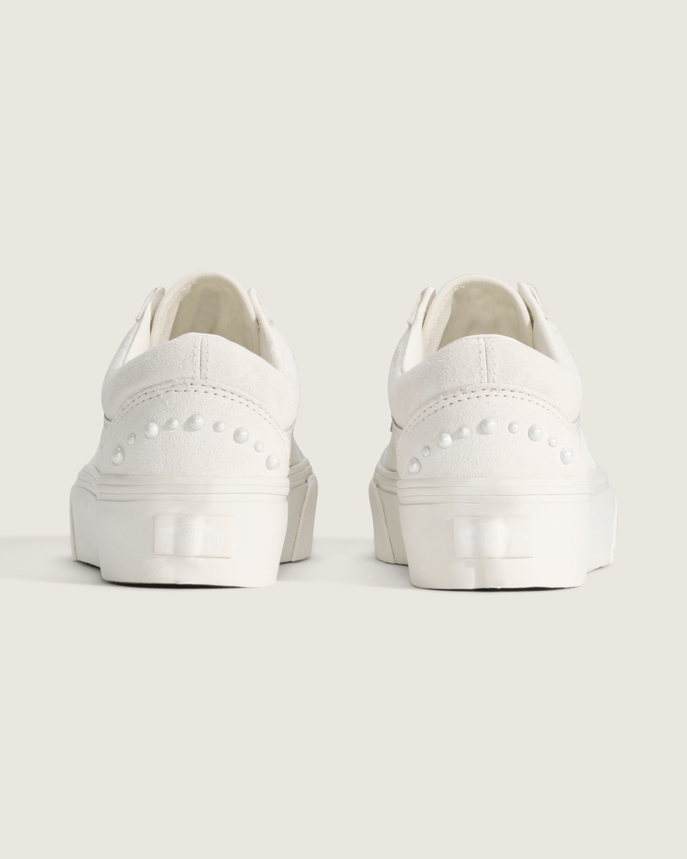 Sale Vans Old Skool Platform Shoe in Marshmallow White