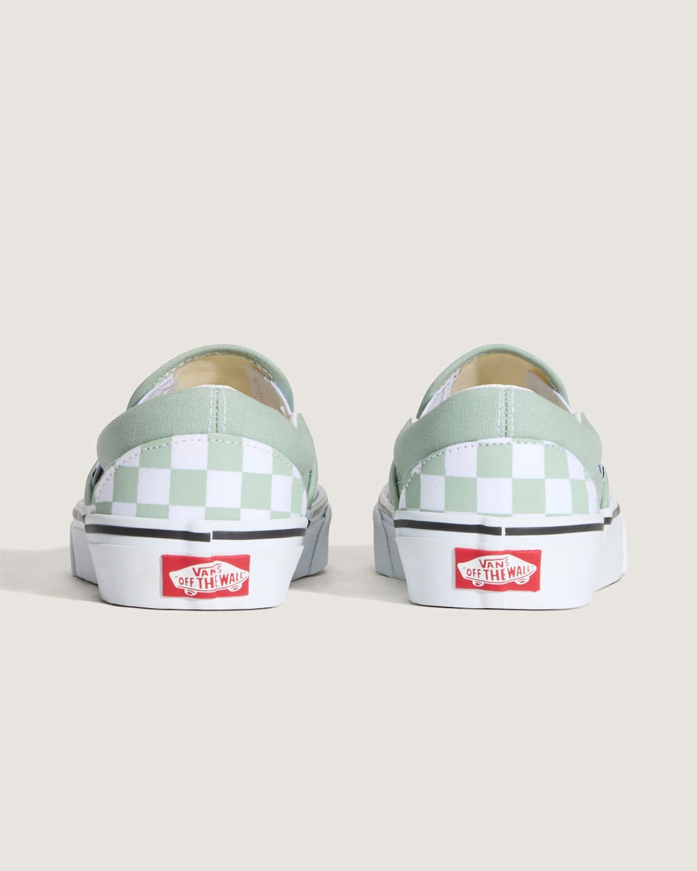 Sale Vans Classic Slip-On Checkerboard Shoe in Grey Olive Green / White