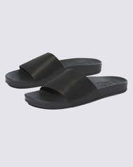 Sale Vans Decon Slide Leather Black Surf Sandals