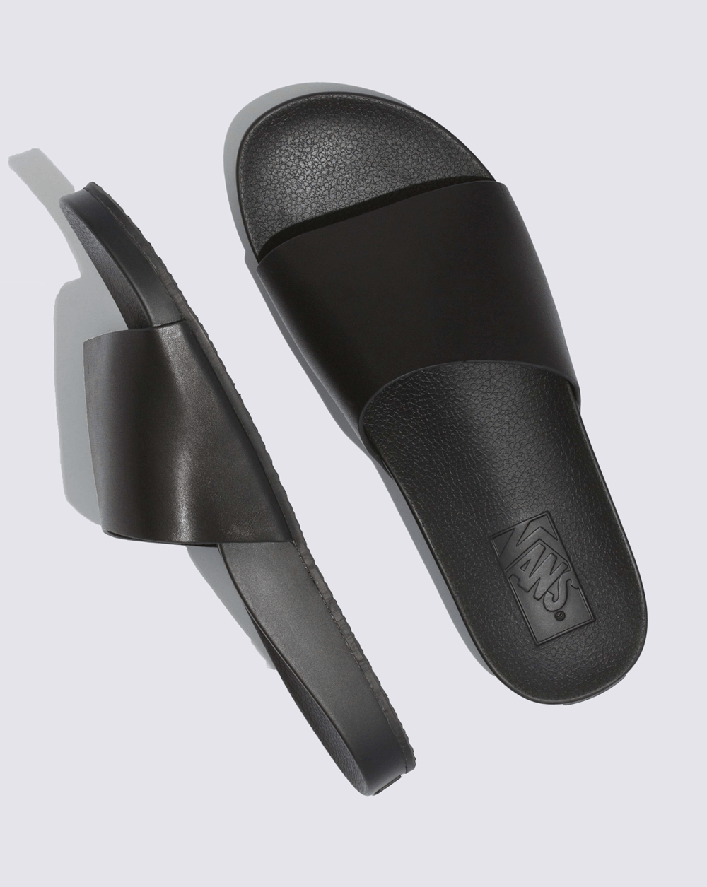 Sale Vans Decon Slide Leather Black Surf Sandals