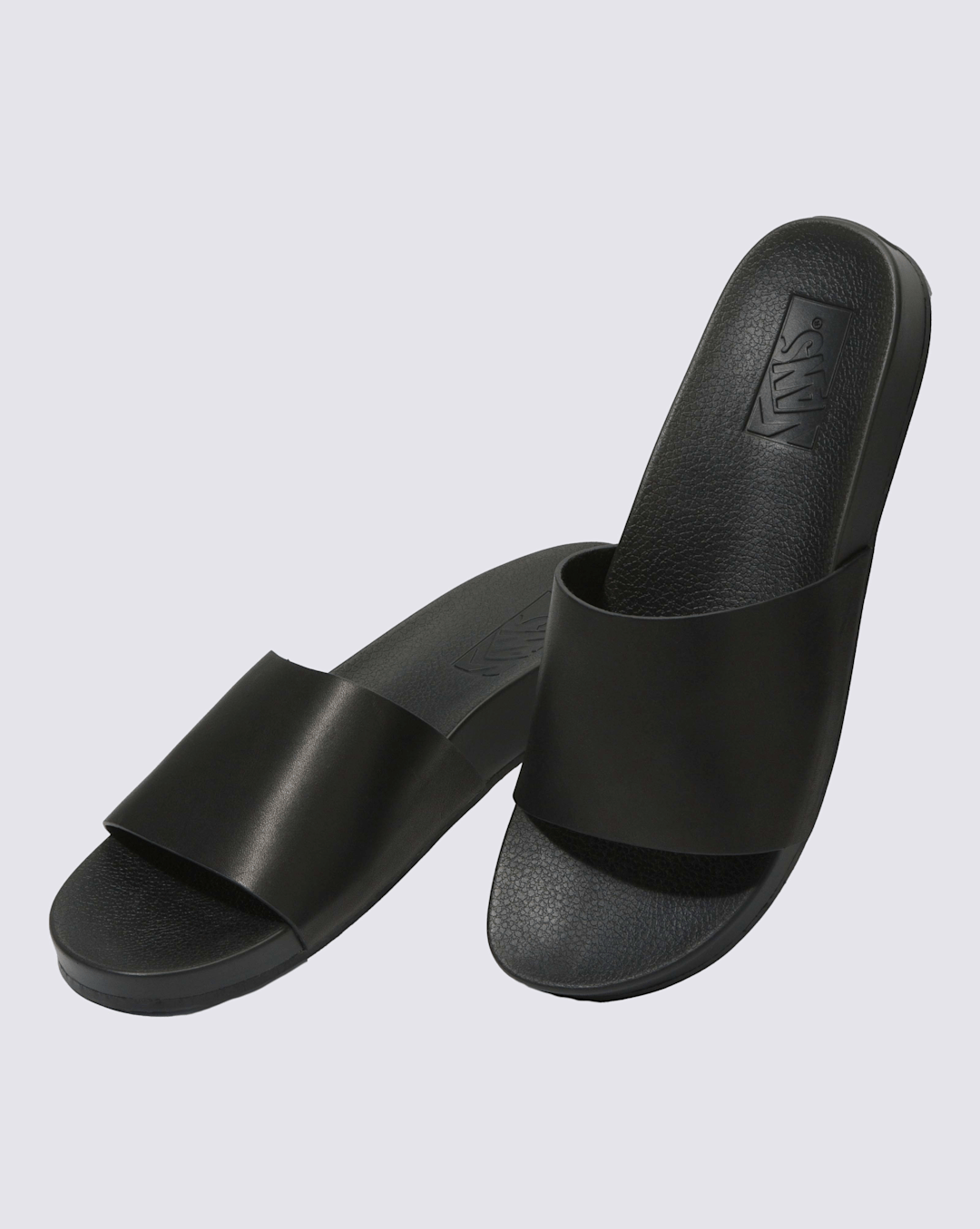 Sale Vans Decon Slide Leather Black Surf Sandals