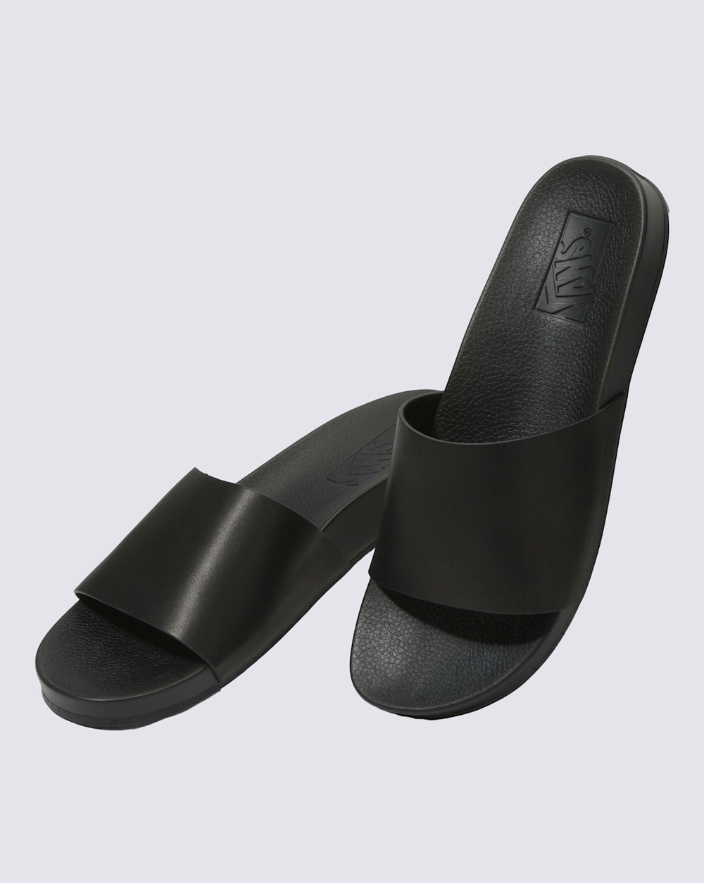 Sale Vans Decon Slide Leather Black Surf Sandals