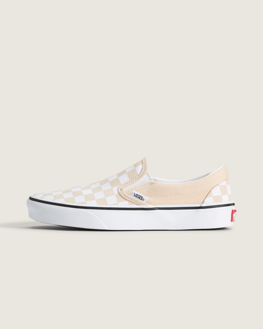 Sale Vans Classic Slip-On Checkerboard Shoe in Checkerboard Creme Brule Beige