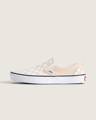 Sale Vans Classic Slip-On Checkerboard Shoe in Checkerboard Creme Brule Beige