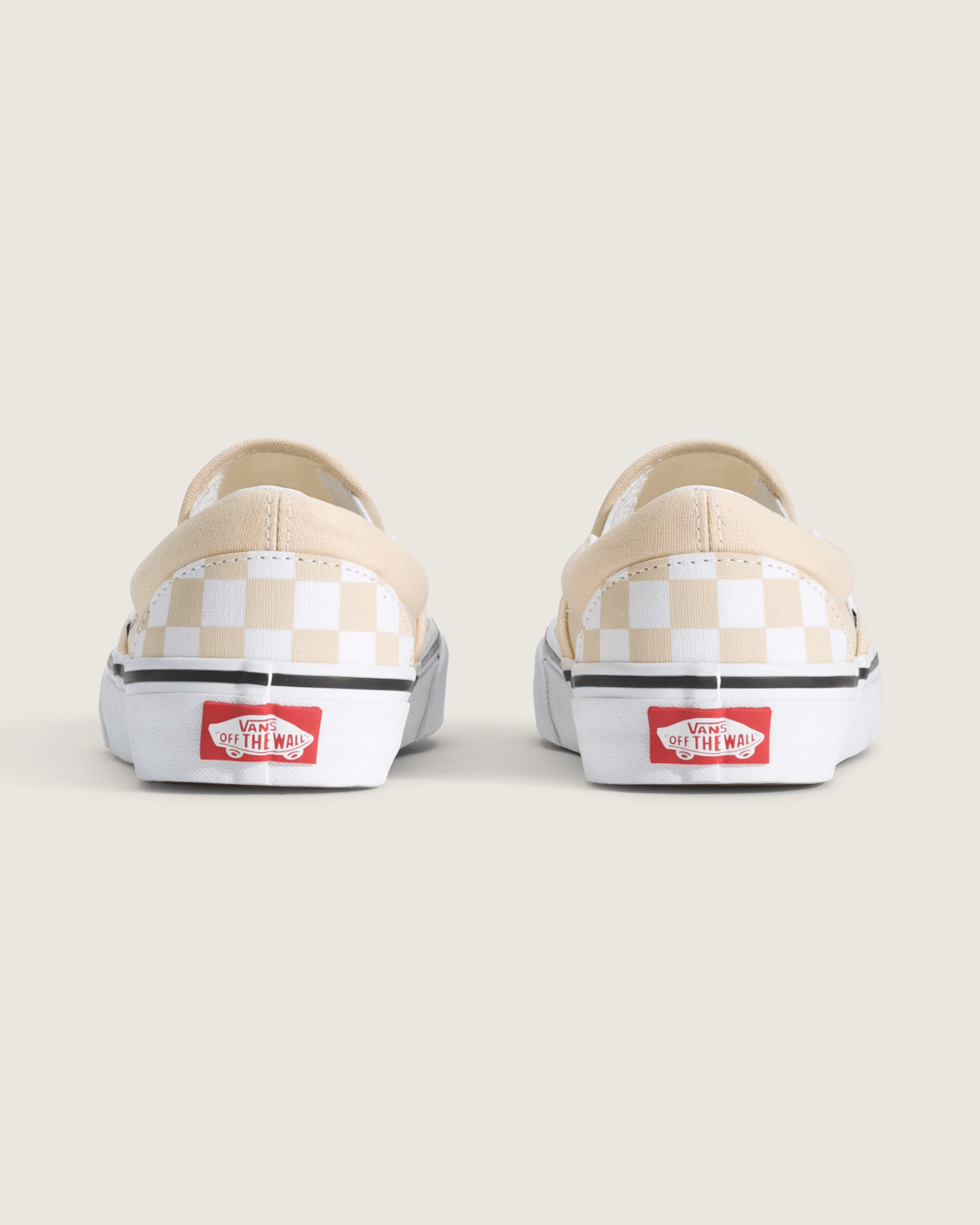 Sale Vans Classic Slip-On Checkerboard Shoe in Checkerboard Creme Brule Beige