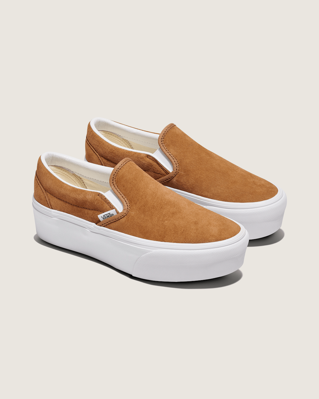Sale Vans Classic Slip-On Platform Shoe in Chipmunk Brown