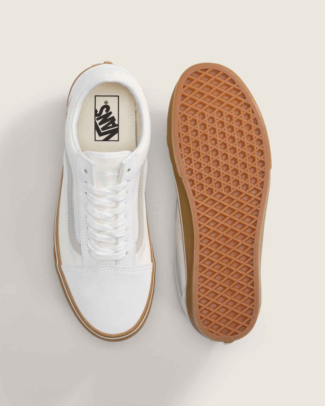 Sale Vans Old Skool Gum Shoe in White