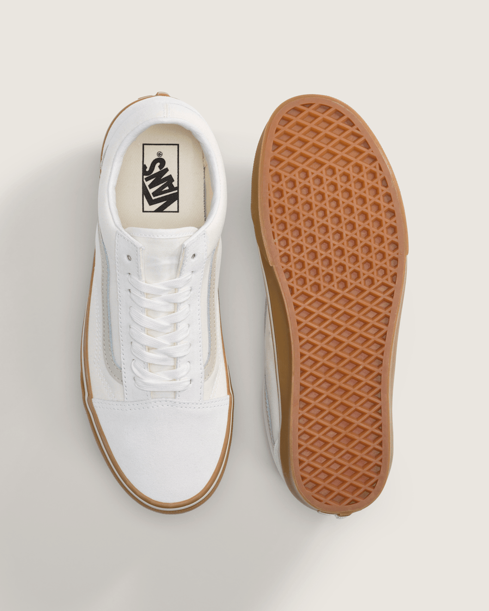 Sale Vans Old Skool Gum Shoe in White