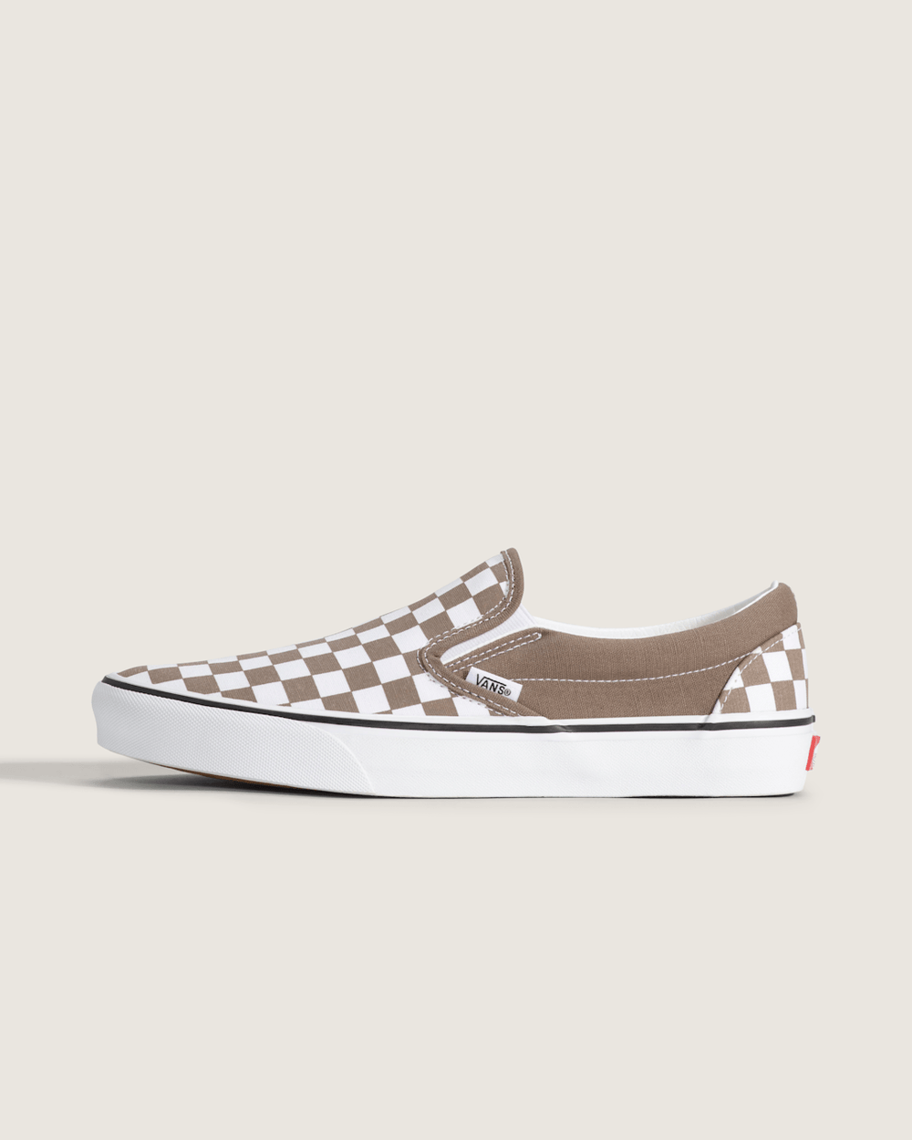 Sale Vans Classic Slip-On Checkerboard Shoe in Checkerboard Walnut Brown / White