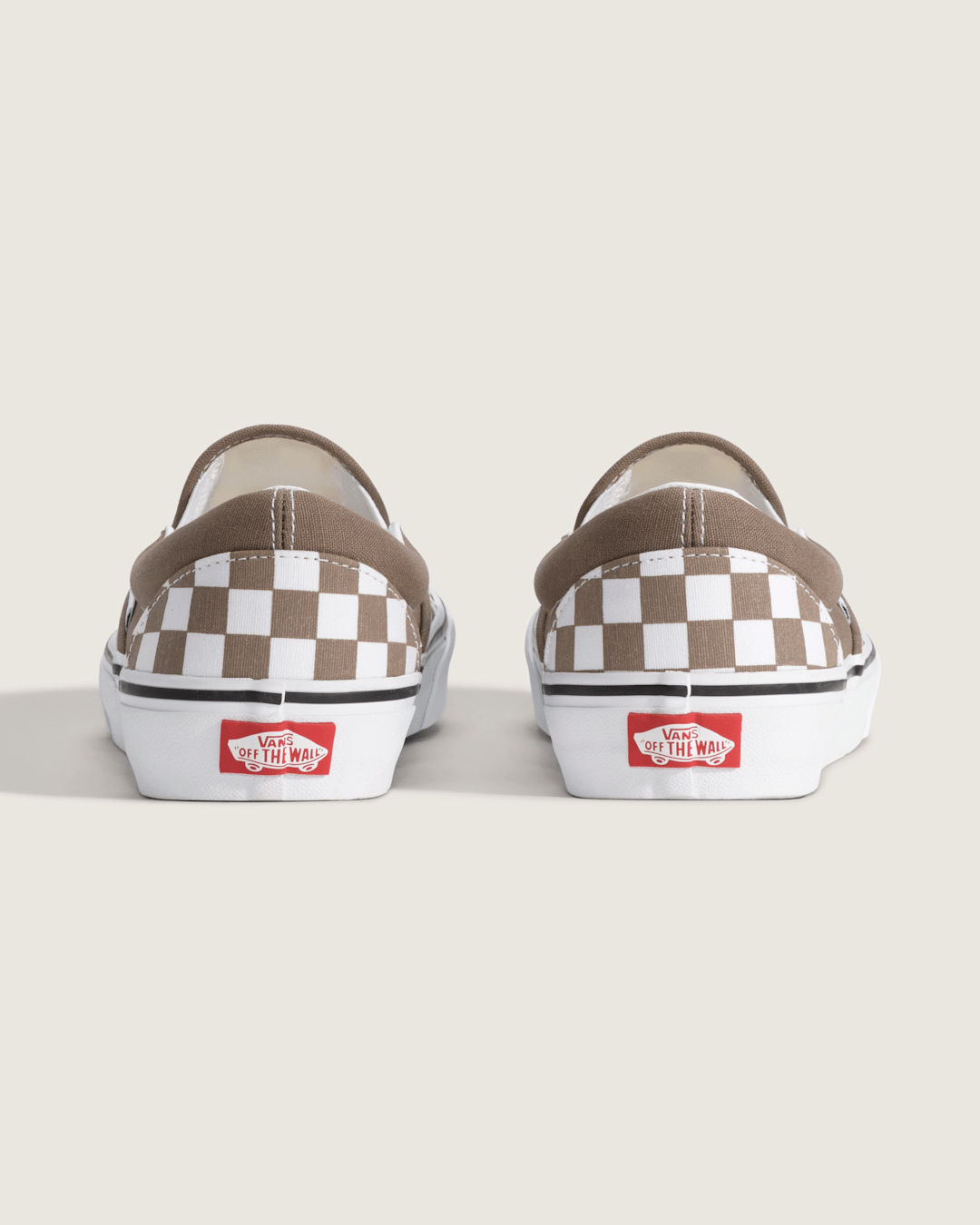 Sale Vans Classic Slip-On Checkerboard Shoe in Checkerboard Walnut Brown / White