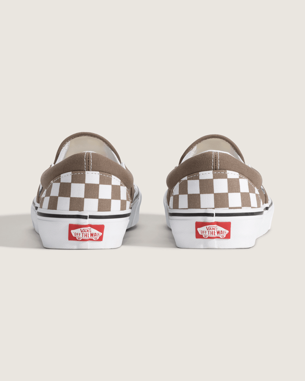 Sale Vans Classic Slip-On Checkerboard Shoe in Checkerboard Walnut Brown / White