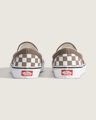 Sale Vans Classic Slip-On Checkerboard Shoe in Checkerboard Walnut Brown / White