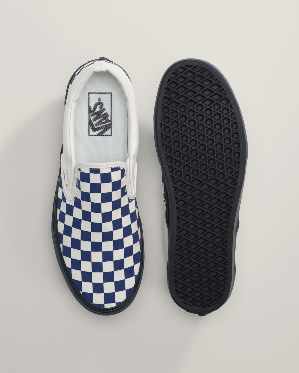 Sale Vans Classic Slip-On Checkerboard Shoe in Checkerboard Deep Twilight Blue